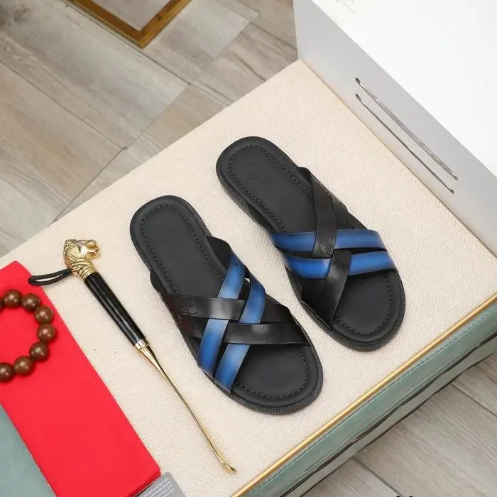 Berluti Sifnos Scritto Sandals With Intersecting Strap Design In 2 Colors