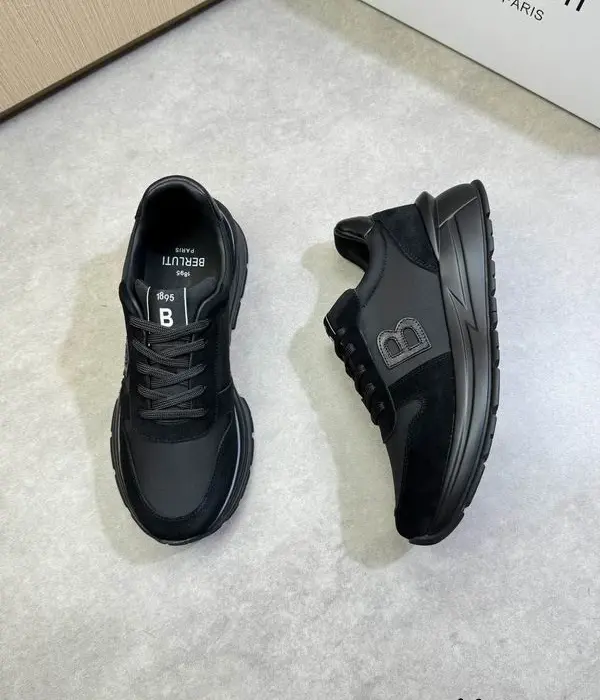 Berluti Shadow Sneakers With Signature B Initial Embossed On The Side