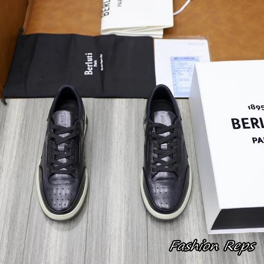 Berluti Playoff Low Top Sneakers In Black