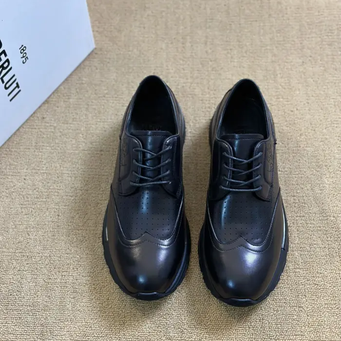 Berluti Wing Tip Brogue Pattern Trainers With Chunky Sole