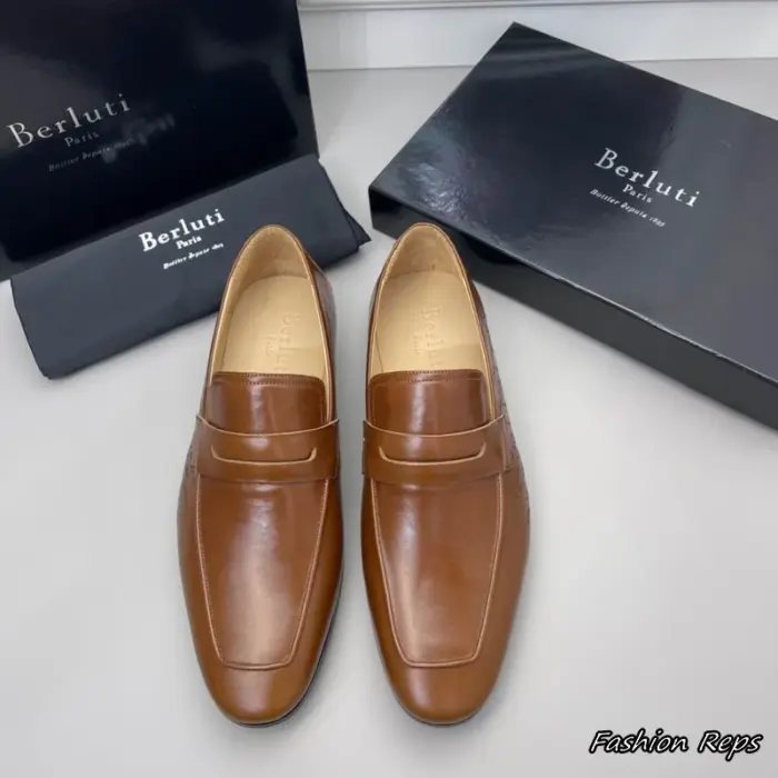 Berluti Andy Demesure Men's Loafers With Script Embossed In 2 Colors