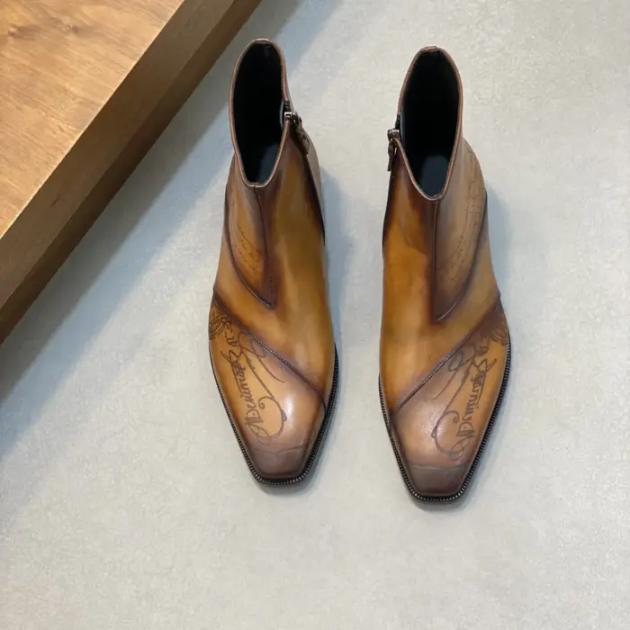 Berluti Scritto Chelsea Boots With Unique Calligraphic Script Artwork In Different Colors