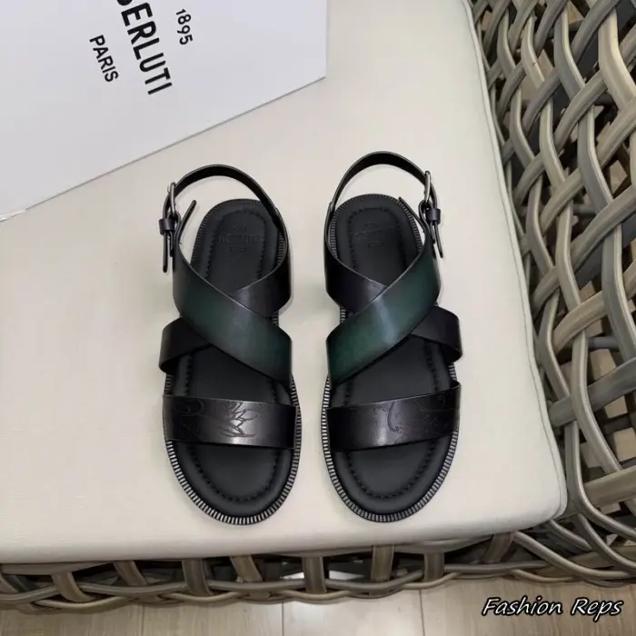 Berluti Cross Scritto Men's Sandals