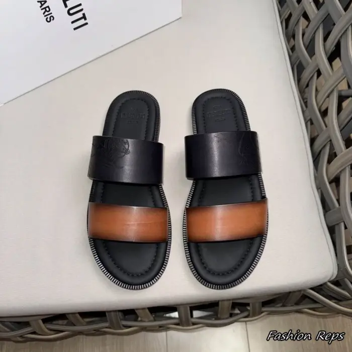 Berluti Sifnos Scritto Sandals With Signature Calligraphy Embossing In Different Colors