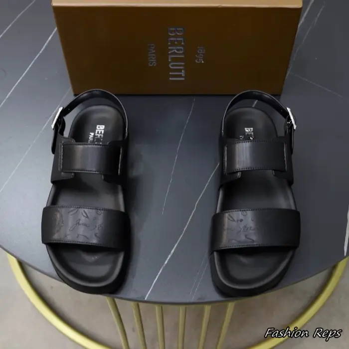 Berluti Escale Scritto Multi Strap Sandals In 2 Colors