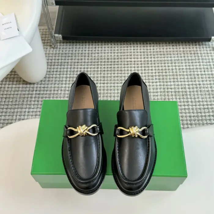 Bottega Veneta Astaire Embellished Loafers With Gold Tone Knot Hardware In 2 Colors