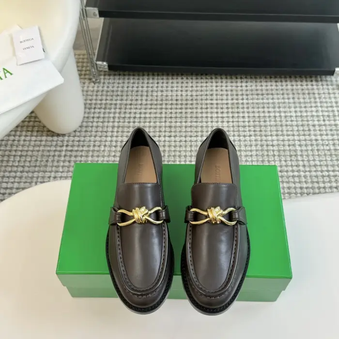 Bottega Veneta Astaire Loafers With Gold Tone Knot Hardware