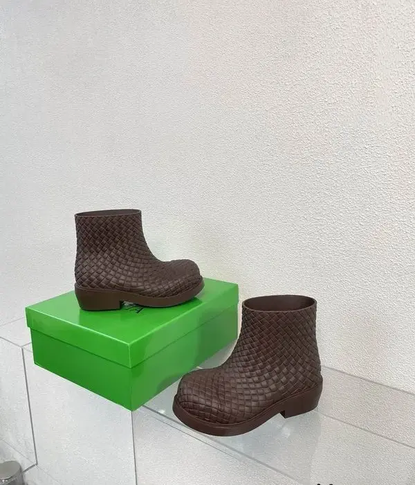 Bottega Veneta Fireman Intrecciato Patterned Ankle Boots With Chunky Silhouette In Multiple Colors