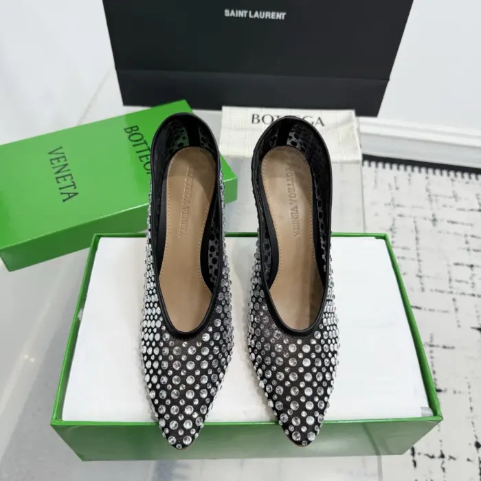 Bottega Veneta All Over Sparkling Crystal Embellishment Heels