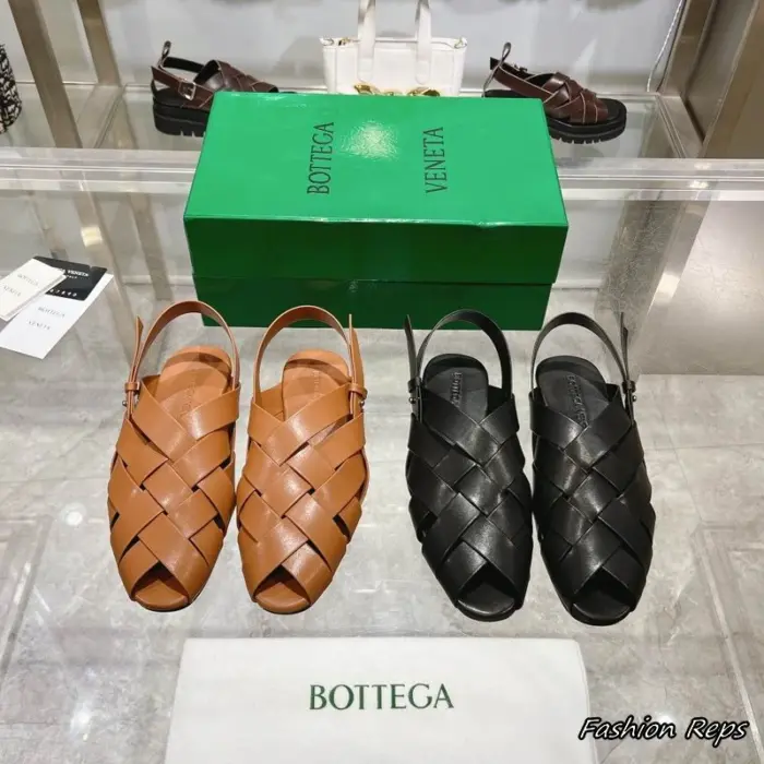 Bottega Veneta Alfee Woven Slingback Sandals In 2 Colors