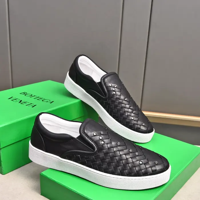 Bottega Veneta Slip On Sneakers With Subtle Metallic Stud Detailing