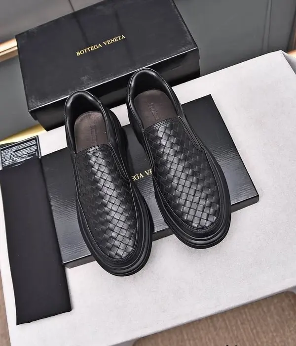 Bottega Veneta Intrecciato Slip On Sneakers With Thick Platform Sole