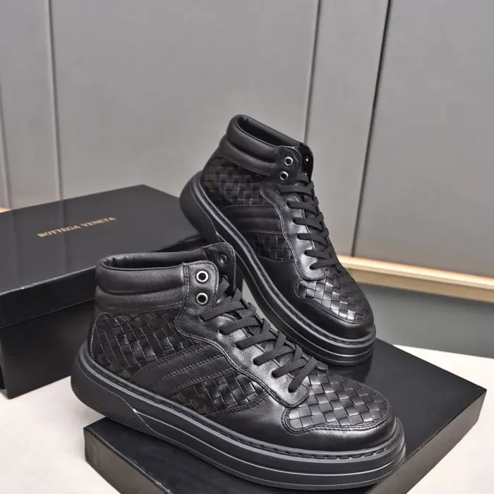 Bottega Veneta Woven Intrecciato Pattern Sneakers With Chunky Sole