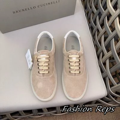 Brunello Cucinelli Suede Sneakers With Sleek Low Top Silhouette