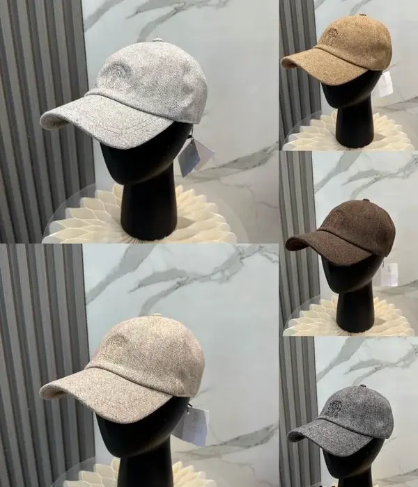 Brunello Cucinelli Crest Herringbone Wool Cashmere Baseball Cap In Multiple Colors