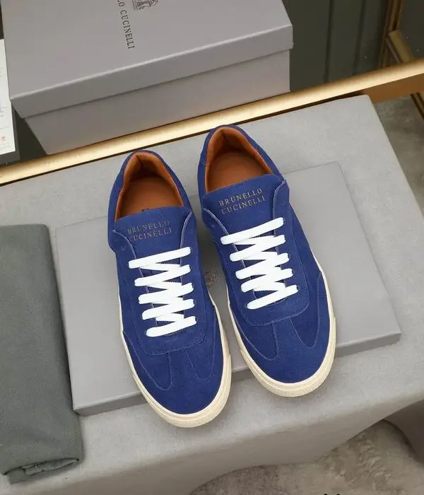 Brunello Cucinelli Low Top Trainers With Crisp White Laces In 2 Colors