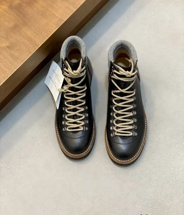 Brunello Cucinelli Wool Trim Mountain Boots