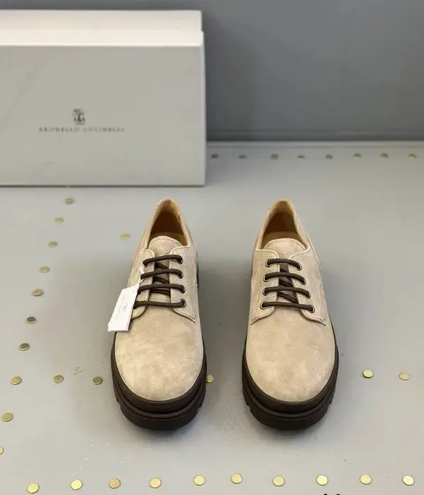 Brunello Cucinel Classic Lace Up Suede Derby Shoes