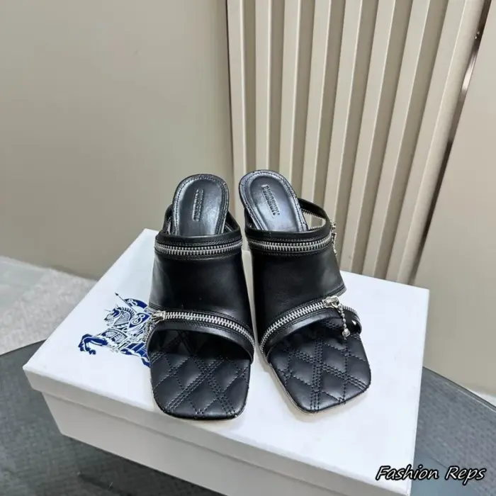 Burberry Quilted Heels With Decorative Wrap Around Silver Zipper In Multiple Colors