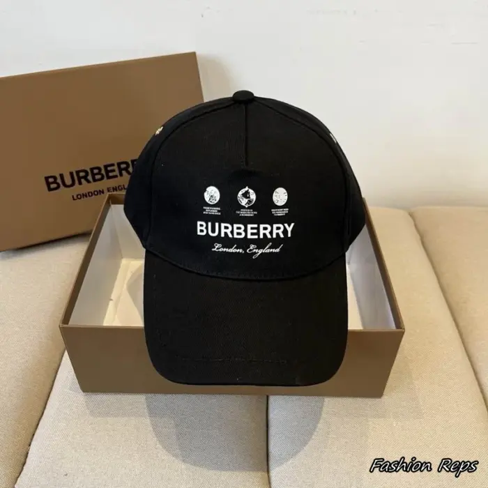 Burberry Geographic Graphic Medallion Logo Baseball Cap