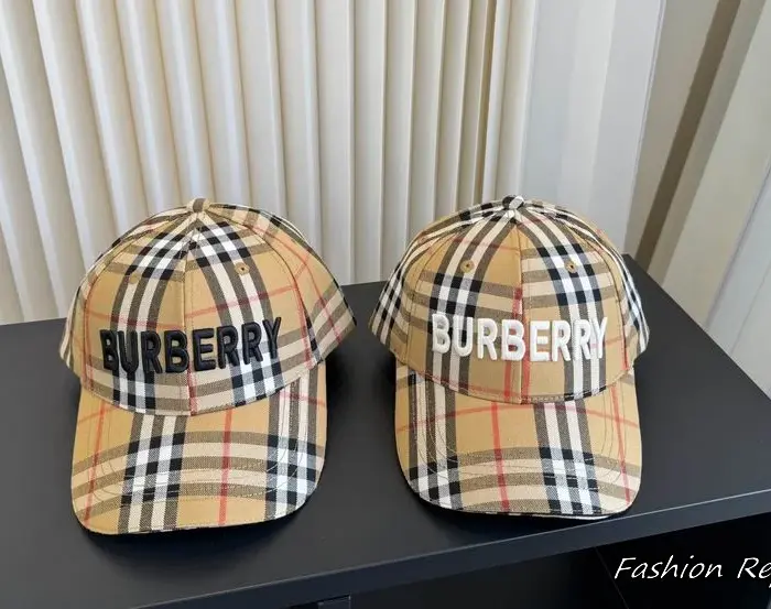 Burberry Vintage Check Bold Logo Embroidered Baseball Cap In 2 Colors