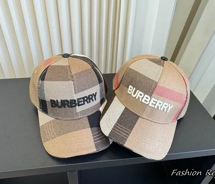 Burberry Exaggerated Check Embroidered Logo Baseball Cap In 2 Colors