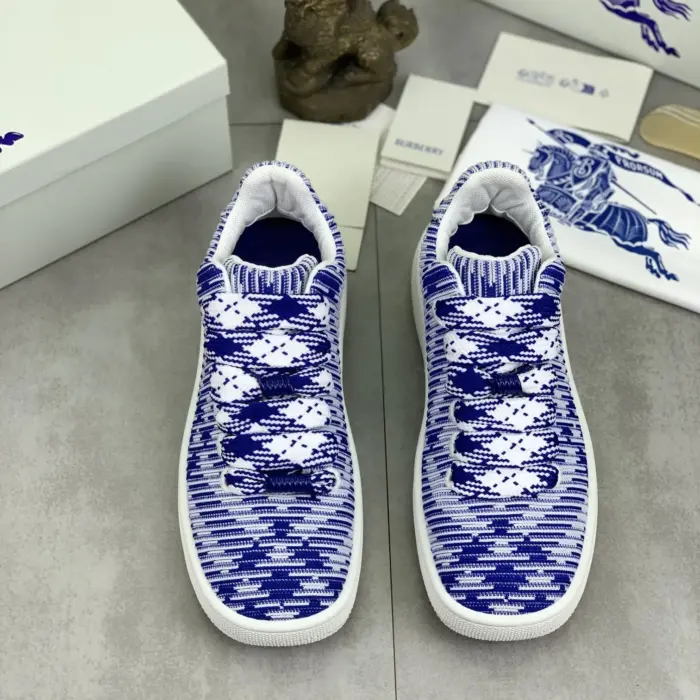 Burberry Knitted Low Top Sneakers With Signature Check Pattern