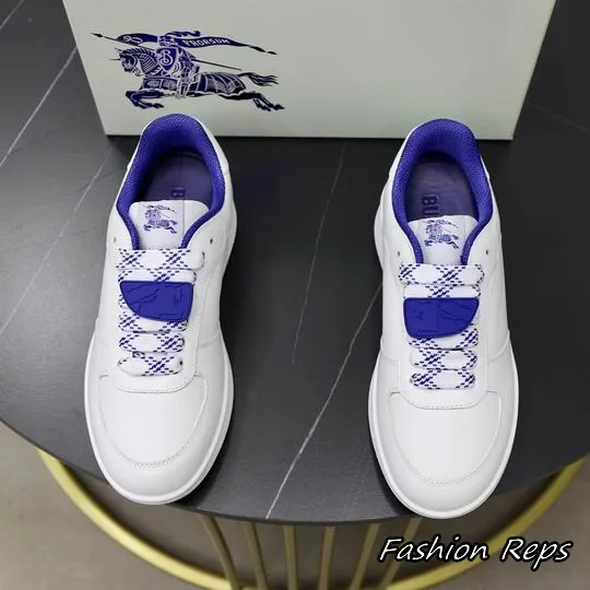 Burberry Terrace Low Top Sneakers With Blue Inner Lining In 2 Colors