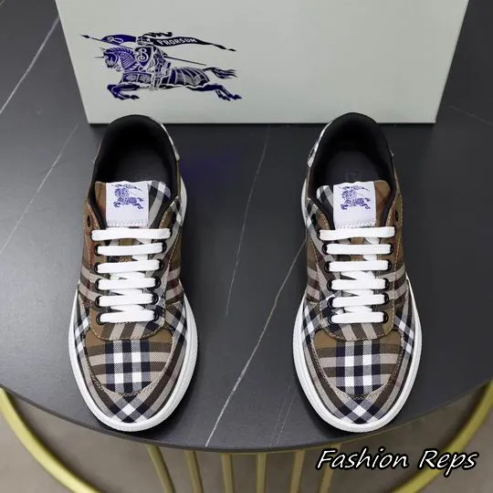 Burberry Check Canvas Low Top Sneakers In 2 Colors