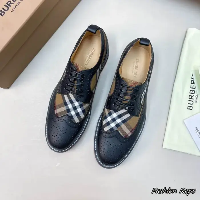 Burberry Vintage Check Canvas & Leather Derby Shoes
