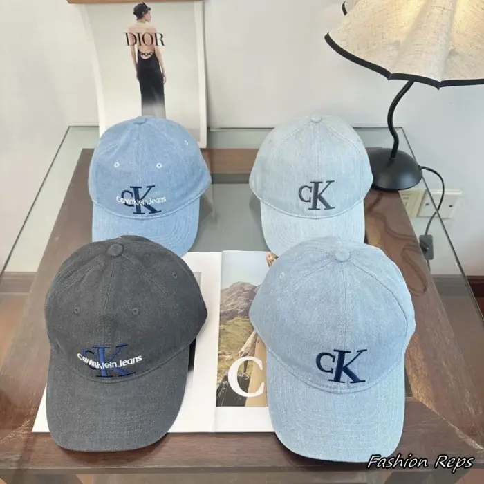 Washed Denim Monogram Logo Baseball Cap In Multiple Colors