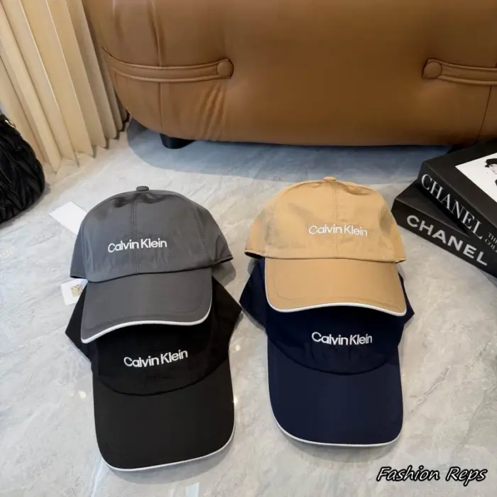Calvin Klein Embroidered Text Logo Contrast Piping Tech Baseball Cap In Multiple Colors