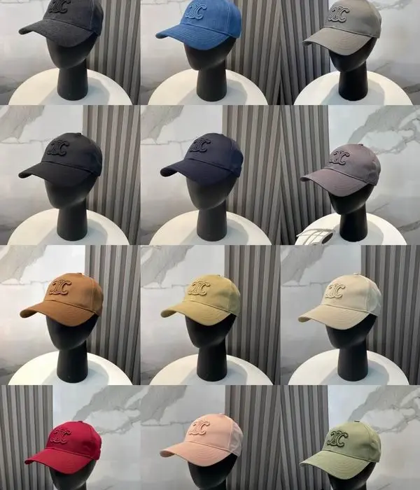 Celine Embroidered Tonal Triomphe Logo Baseball Cap In Multiple Colors