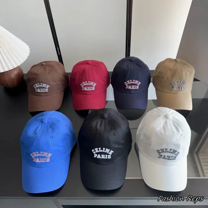 Celine Arched "CELINE PARIS" Logo Embroidered Baseball Cap In Multiple Colors