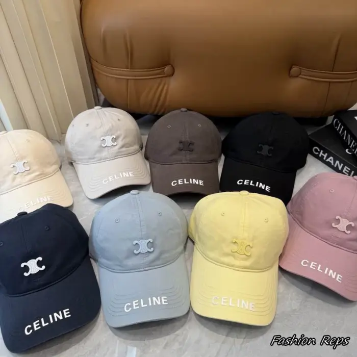 Celine Triomphe Emblem Printed Rim Baseball Cap In Multiple Colors