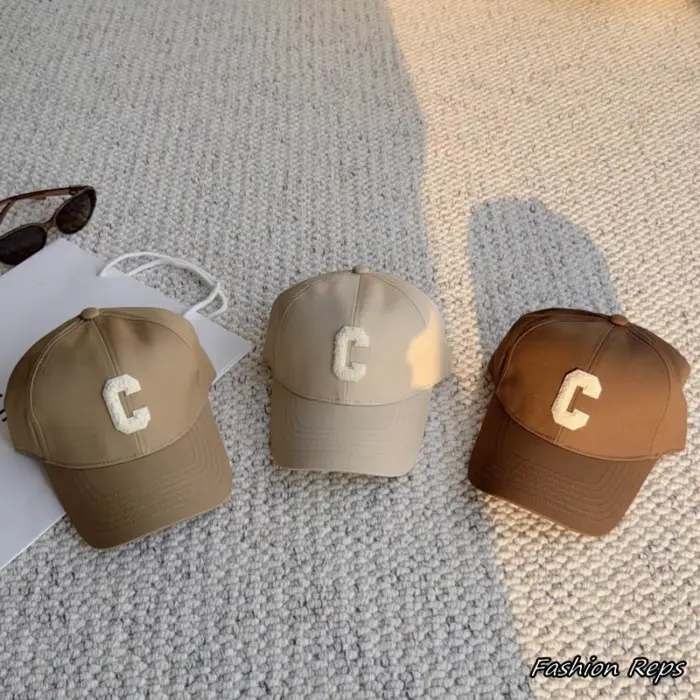 Celine Initial C Authentic Style Chenille Denim Cap In Multiple Colors