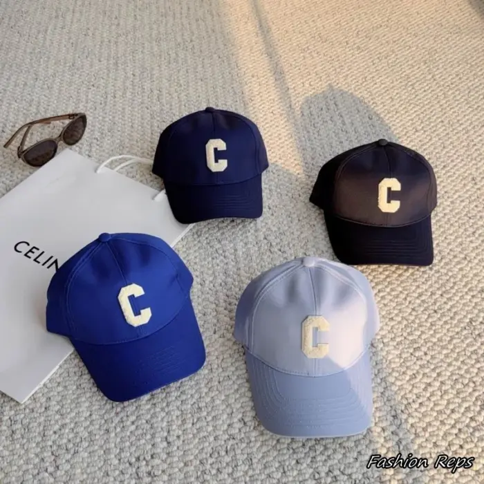 Celine Initial C Premium Chenille Logo Visor Cap In Multiple Colors