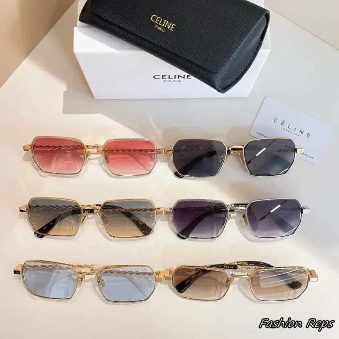 Celine Metal Twisted Chain Geometric Sunglasses In Different Colors