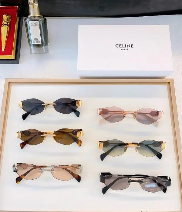 Celine Triomphe Losange CL40254U Rimless Sunglasses In Different Colors