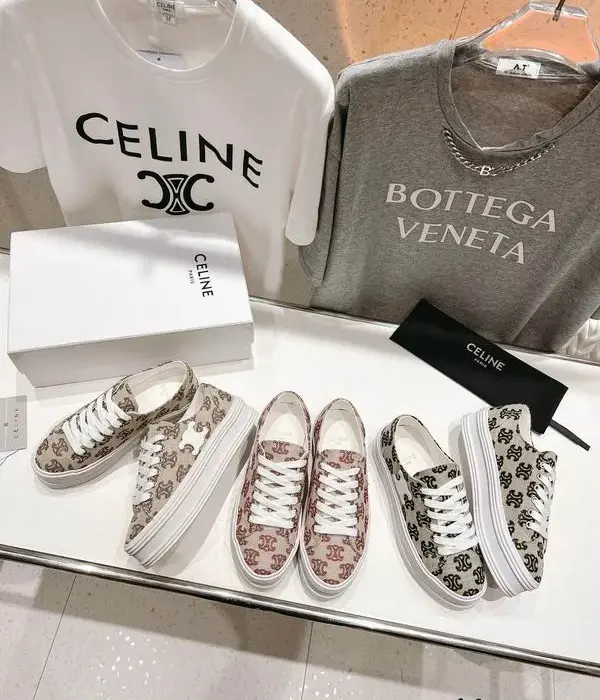 Celine Women's  Low Top Canvas Sneakers In Different Colors