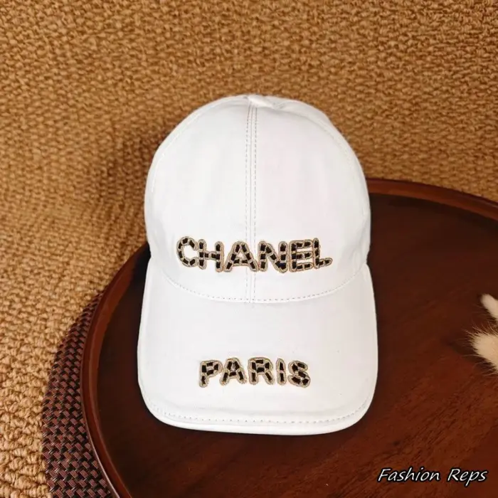 Chanel Paris Tweed Chain Letter Embroidered Cotton Baseball Cap