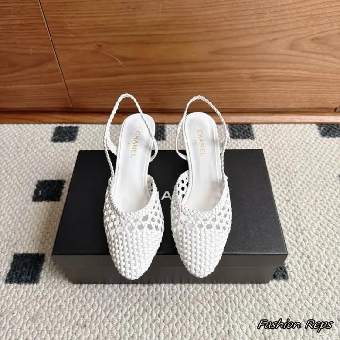 Chanel Slingback Sandals With Delicate Braided Strap Detail In Different Colors