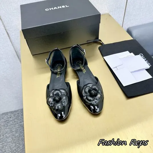 Chanel Slingback Sandals With Prominent Camellia Flower Detail On The Toe In Different Colors