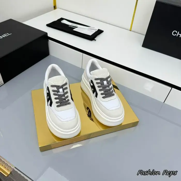 Chanel Chunky Platform Sneakers With Prominent Interlocking CC Logo