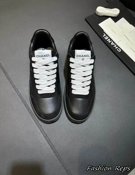 Chanel Low Top Sneakers With Wide White Flat Laces