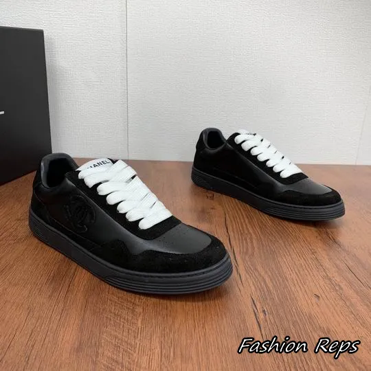 Chanel Low Top Sneakers With Embossed Chanel Logo On The Side