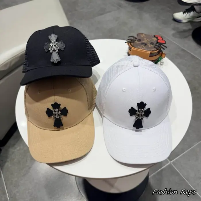 Chrome Hearts Silver Cross Hardware Leather Patch Mesh Trucker Cap In Multiple Colors
