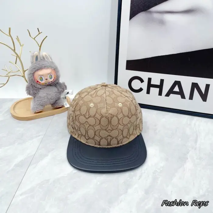Coach Signature Jacquard Flat Brim Cap
