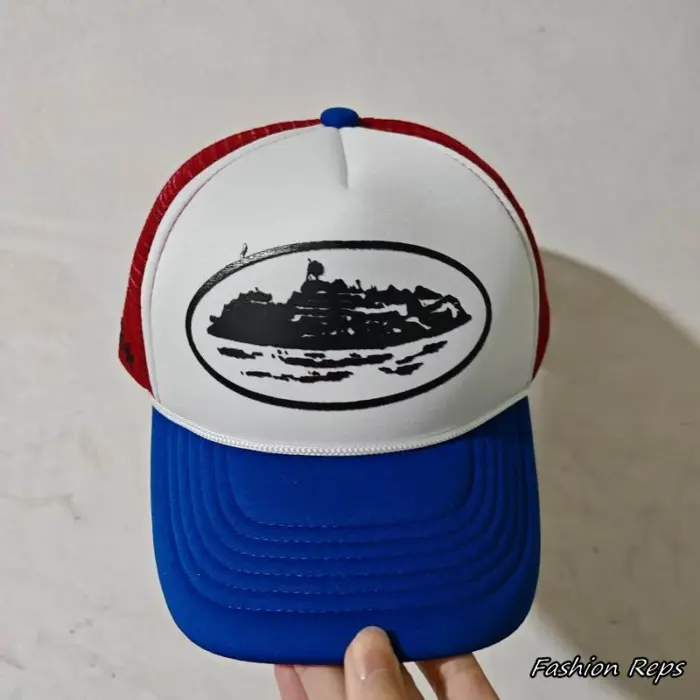 Corteiz Alcatraz Oval Logo Tricolor Foam Mesh Trucker Cap