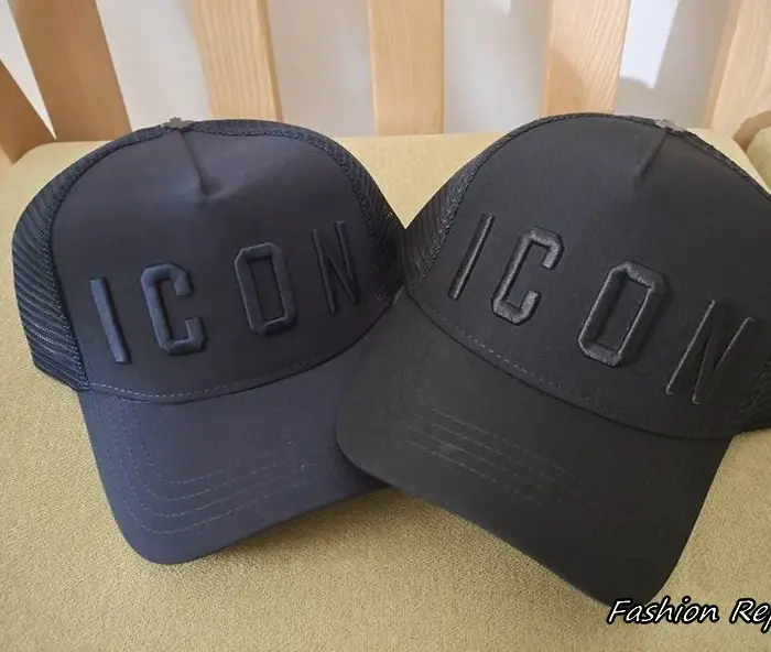 Dsquared2 Tonal Black ICON Rubberized Mesh Trucker Cap In 2 Colors